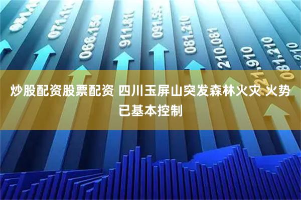 炒股配资股票配资 四川玉屏山突发森林火灾 火势已基本控制